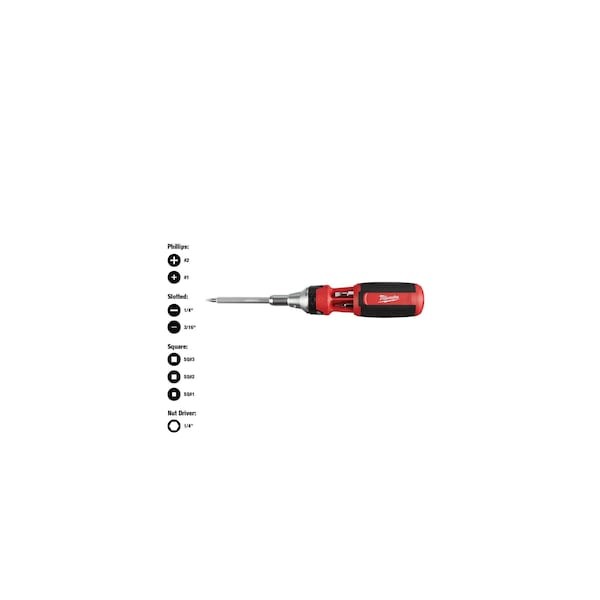 Milwaukee Tool 48-22-2322 9-In-1 Square Drive Ratcheting Multi-Bit Driver