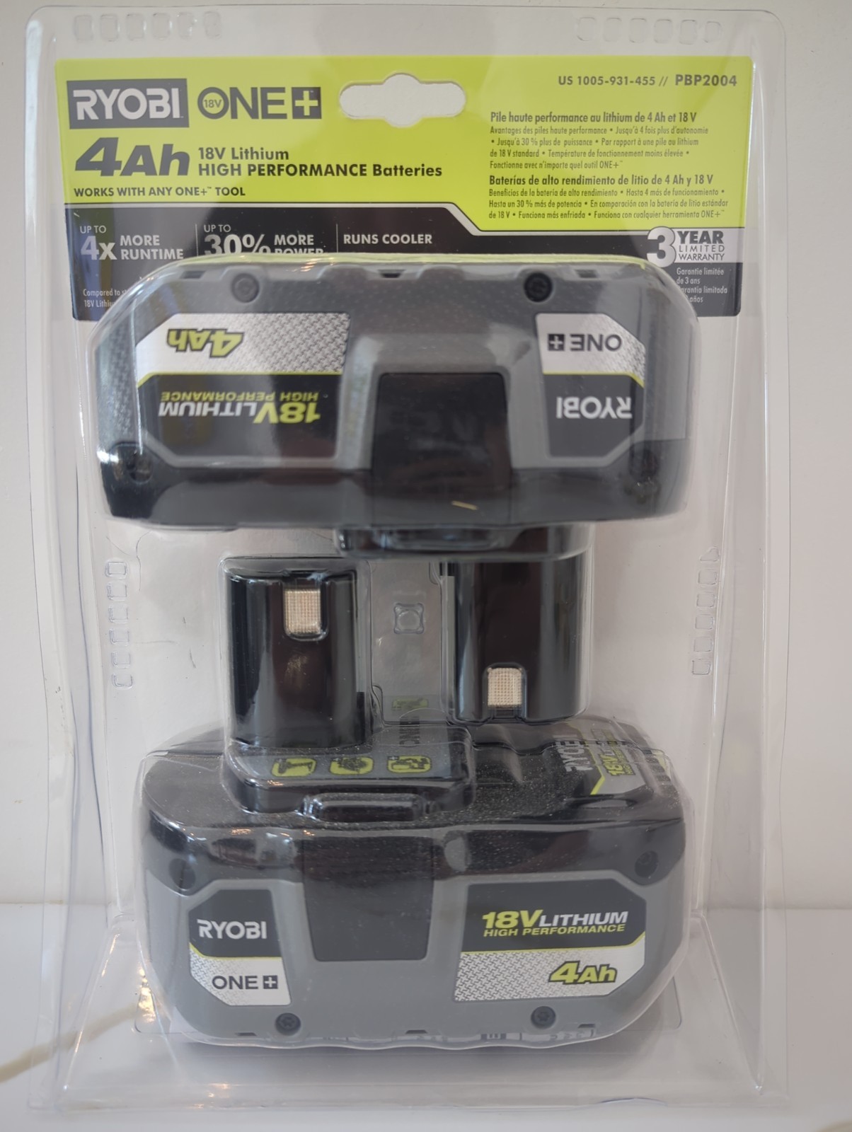 Ryobi PBP2004 High Performance Battery 2 Pack 4aH BRAND NEW NEVER OPENED