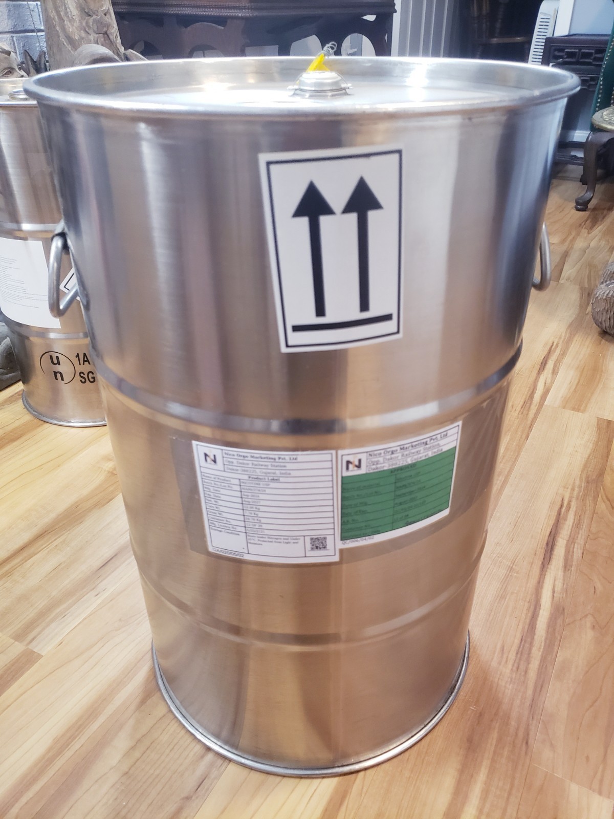 ☆SALE☆ 14 Gal 316 Stainless Steel Closed Top Drum Barrel w/ Handles 14½”×22½”