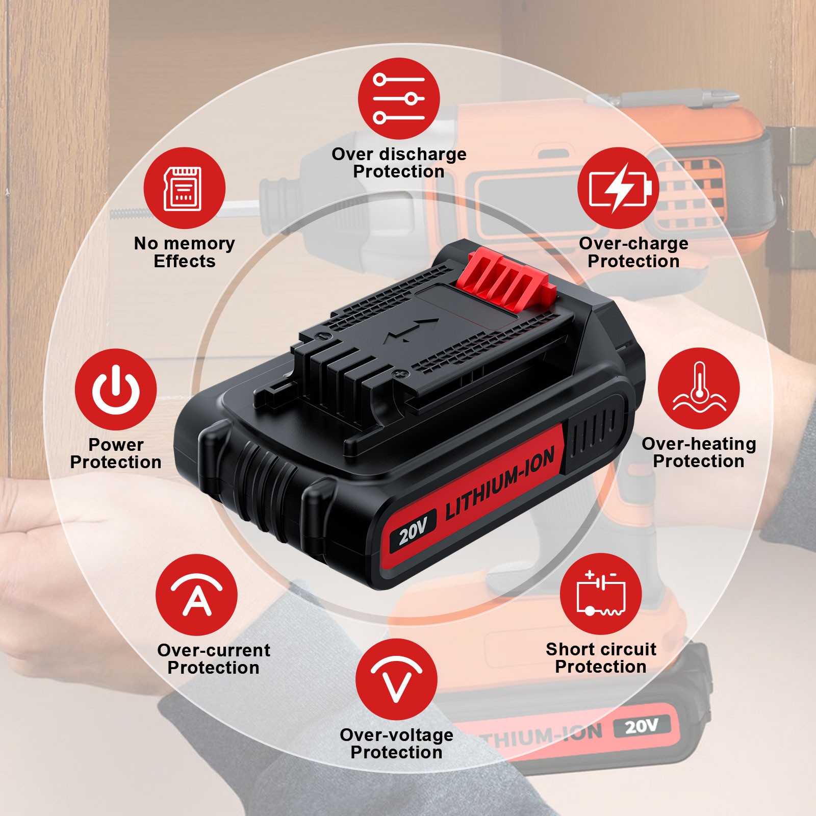 20V for Black&Decker 20 Volt MAX 3.8Ah Lithium Battery/Charger LBXR20 LB20 LBX20