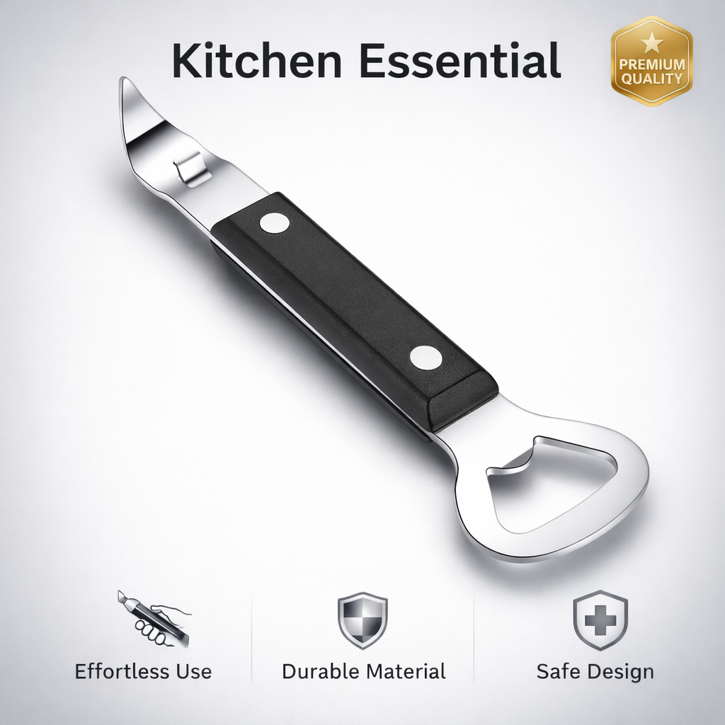 Manual Can Punch Bottle Opener Stainless Steel Church Key Can Opener 6.1in Tool