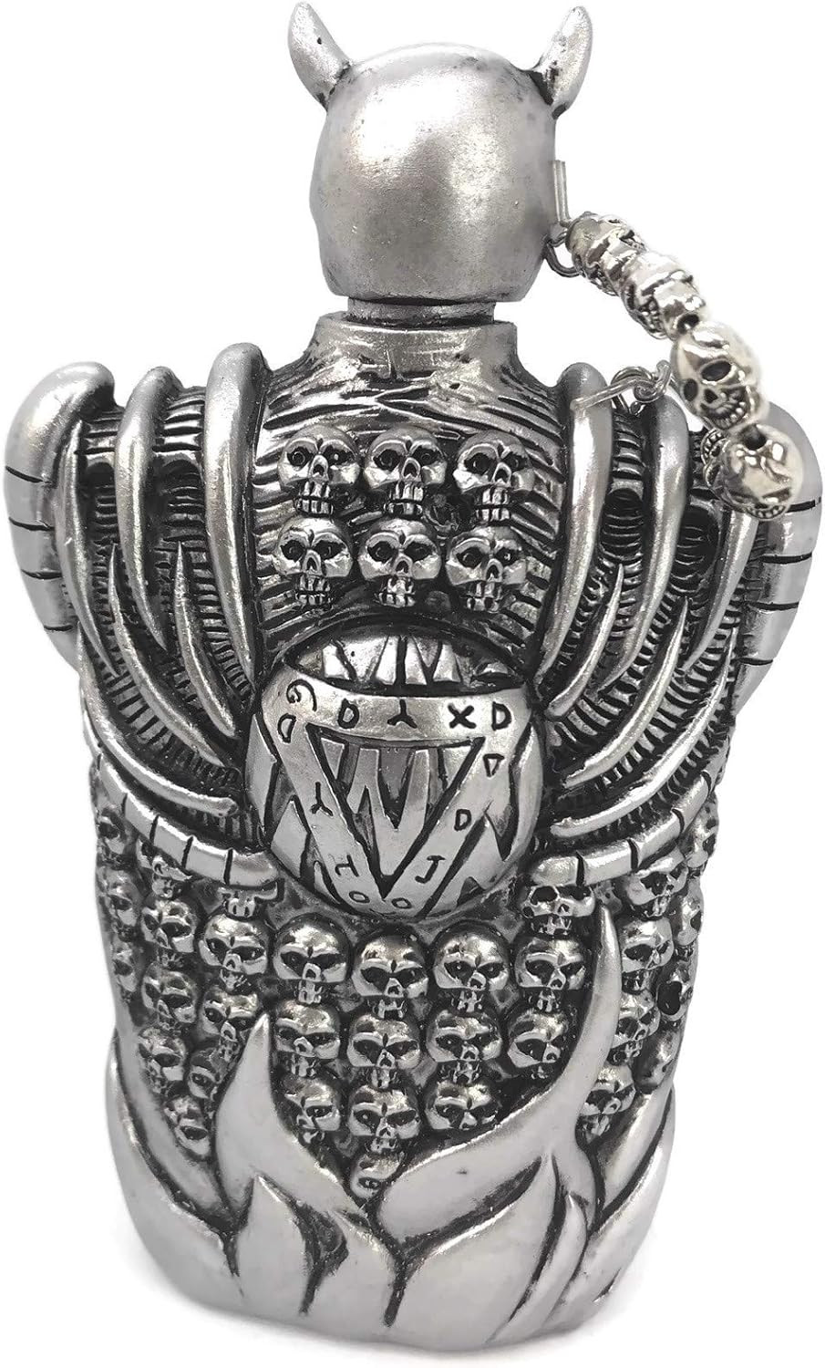 The LITTLE NICKY BOTTLE Flask Props Replica Skull Resin Silver