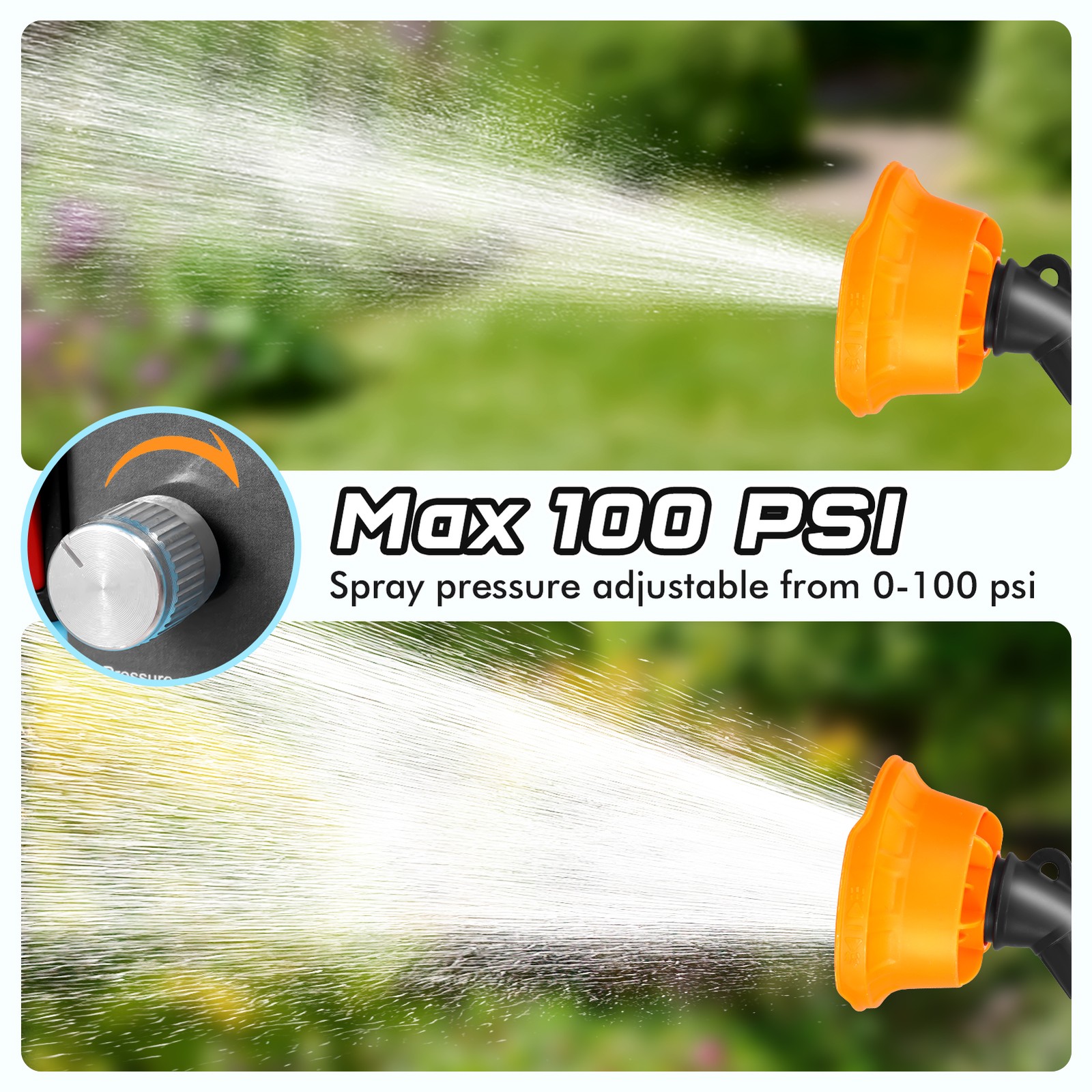4.2 Gallon Battery Powered Backpack Sprayer with Battey and 6 Nozzles for Lawn