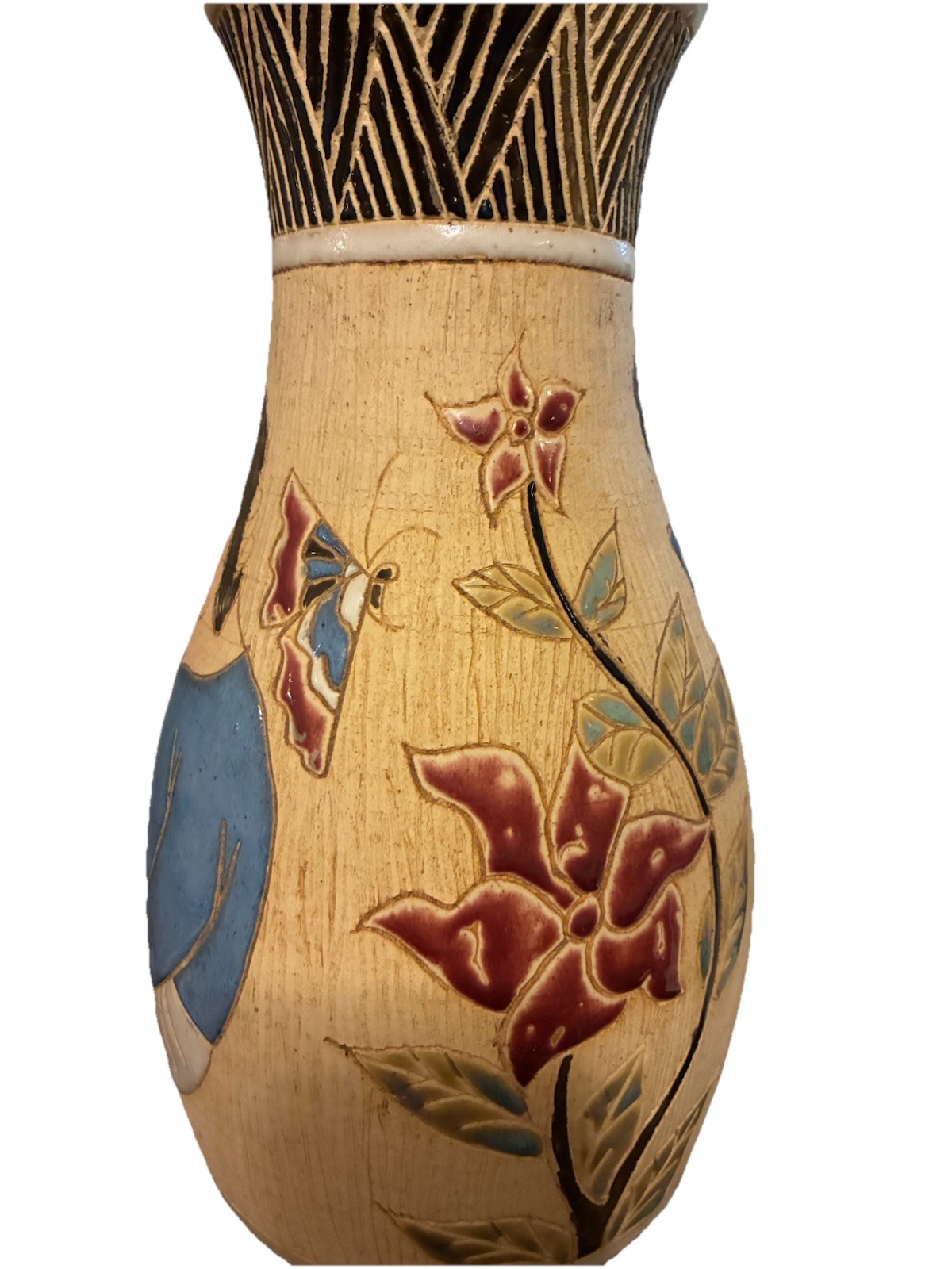Rare 14” Dona Vietnam Art Pottery Vase – Large Mid Century Figural Saigon Vase