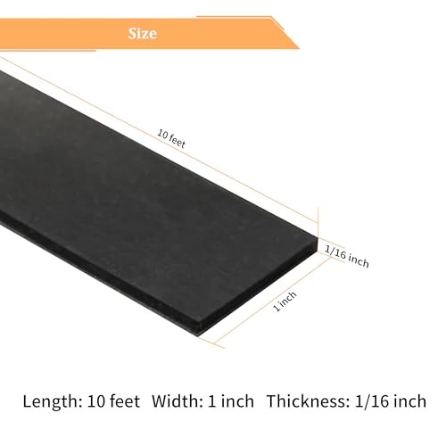 Solid Neoprene Rubber Strips with Adhesive Backing 1/16 (.062)” Thick x 1″