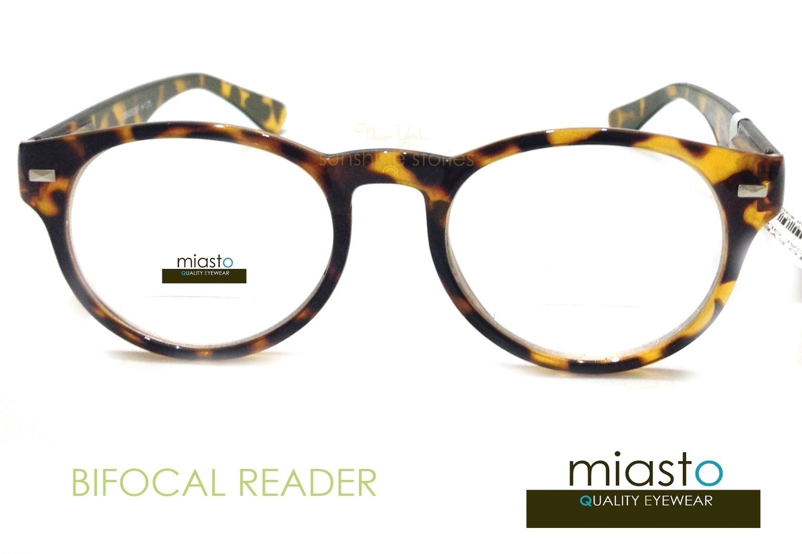 NWT$39.99 MIASTO PREPPY ~BIFOCAL~ RETRO NERD ROUND READER READING GLASSES