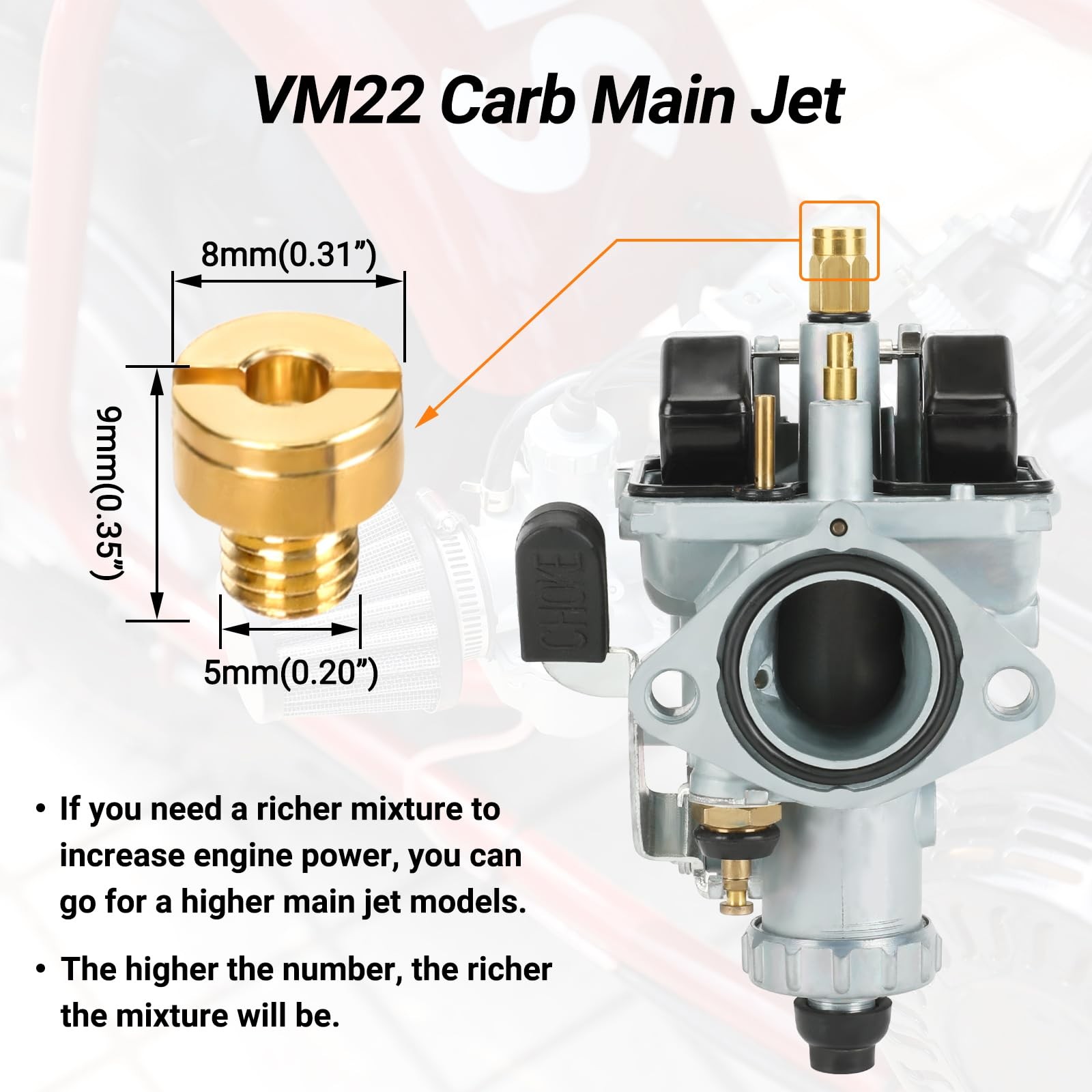 26mm Carburetor for Predator 212cc 196cc Mini Bike Go Kart GX160 GX200 6.5hp