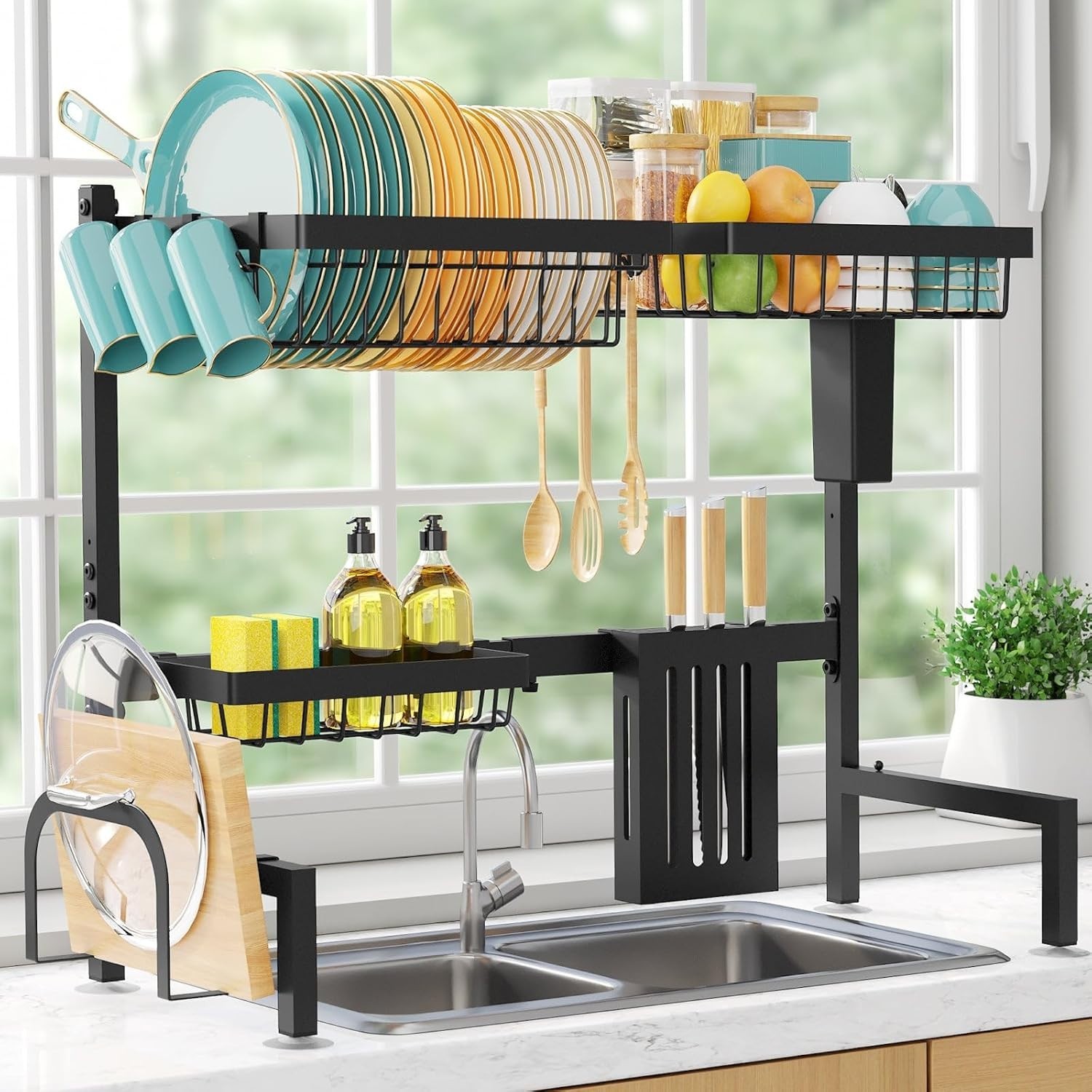 Dish Drying Rack Large Over The Sink Dish Drainer Drying Rack Kitchen Organizers