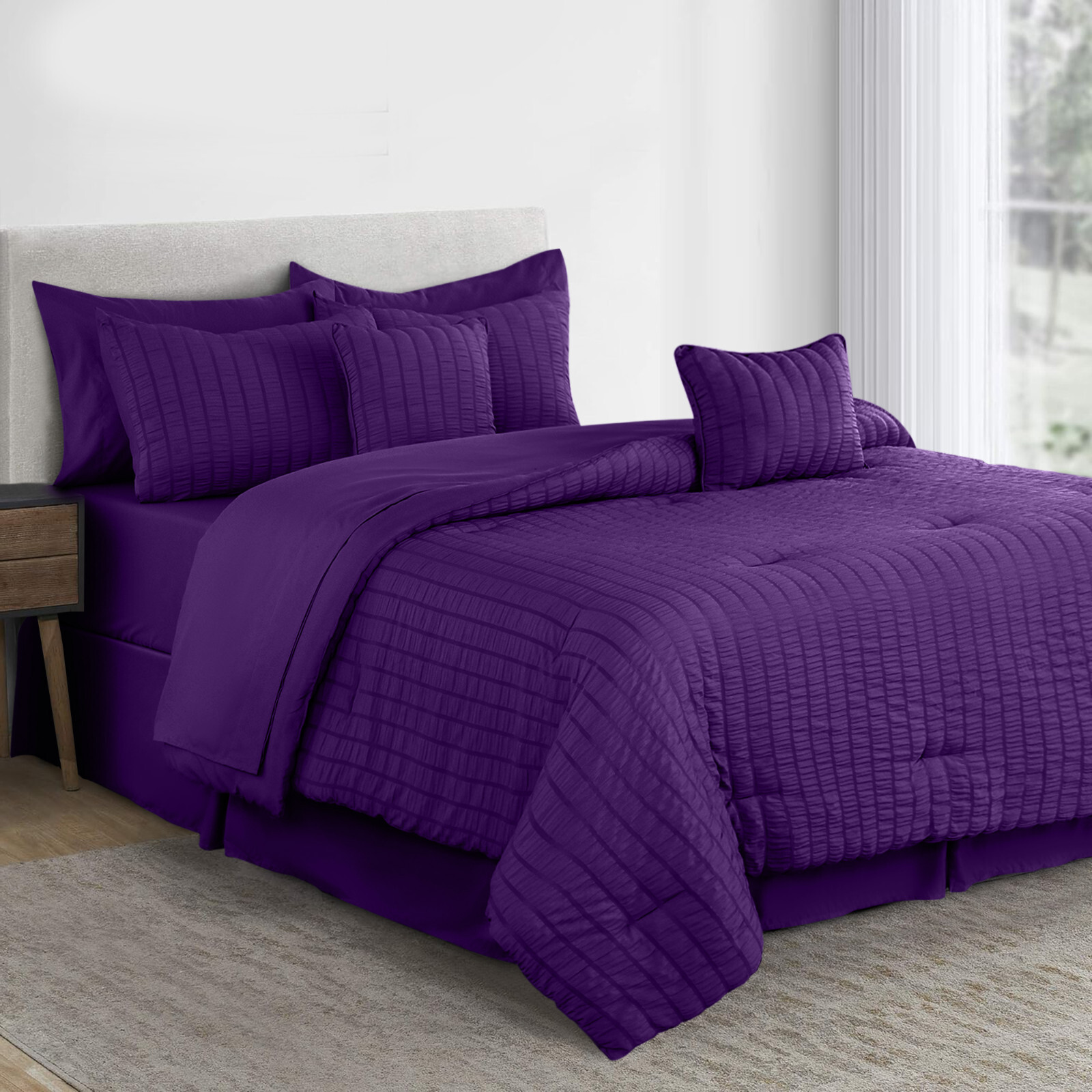 10 Piece Bed in a Bag Comforter Set Breathable Reversible Bedding Set Queen King