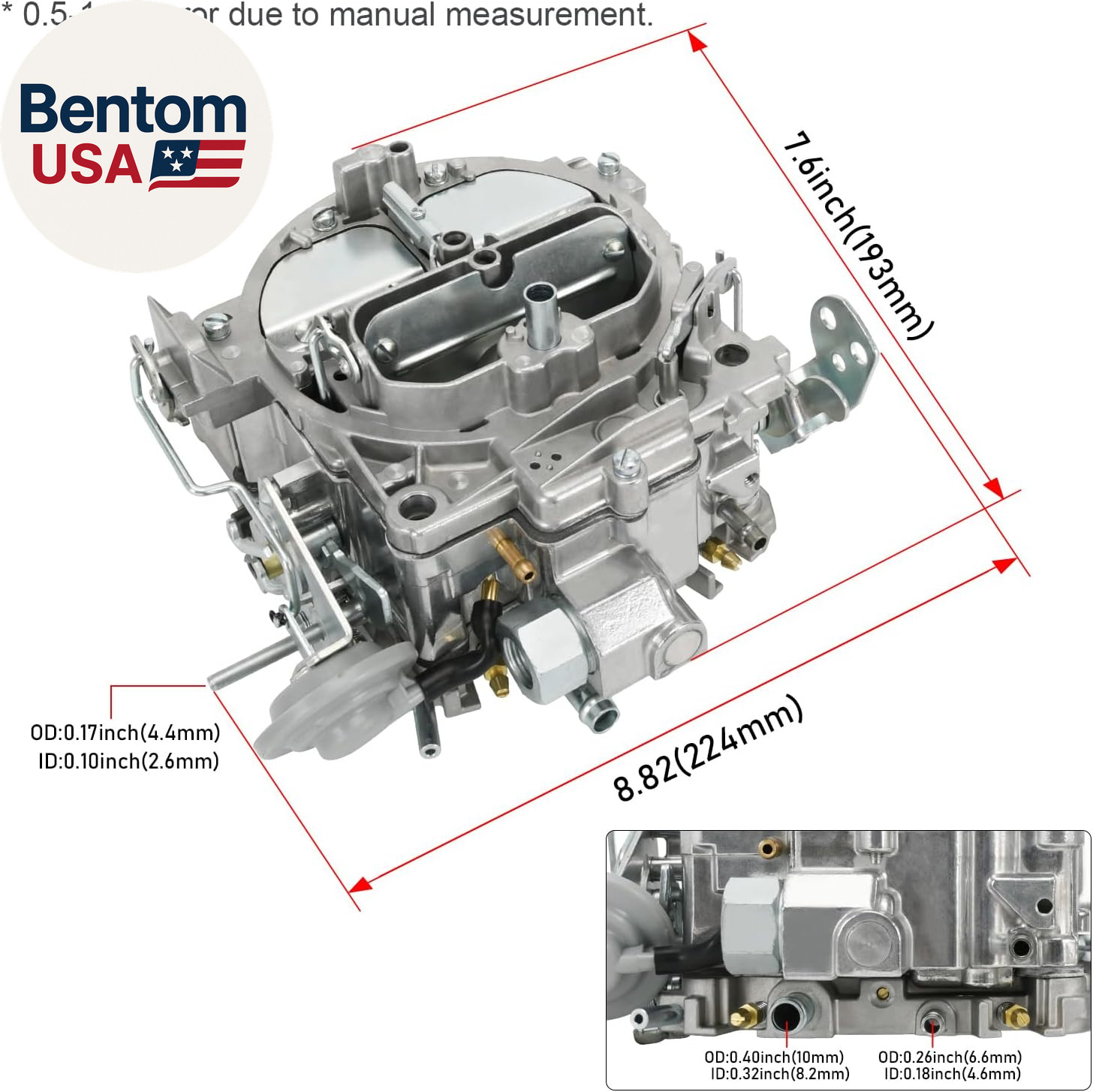 4 Barrel 750 CFM Carburetor Manual Choke Fit for Rochester Quadrajet Carburetor