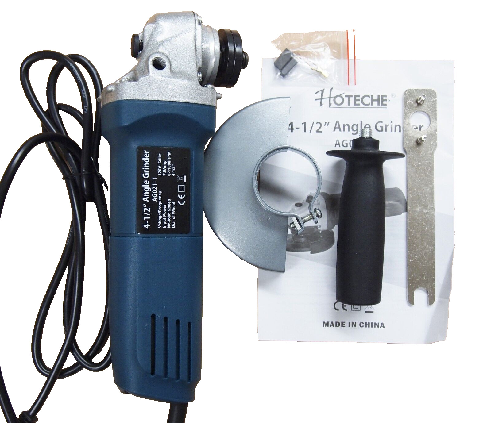 Hoteche 4-1/2″ Electric Variable Speed Angle Grinder 750W P800421A