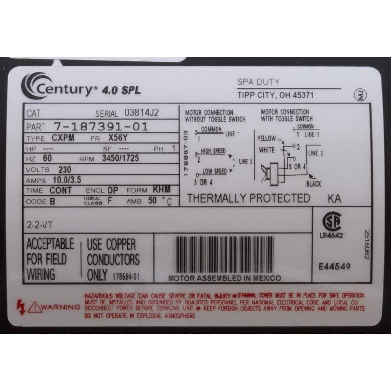 Gecko Aqua-Flo Flo-Master XP2e 05320761-2040 Spa Pump 2 HP Dual Speed 230V