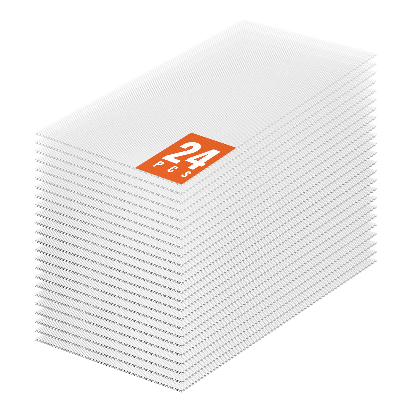 24 Pack Polycarbonate Greenhouse Panels 2′ X 4′ X 4mm UV Protected Roof Sheets