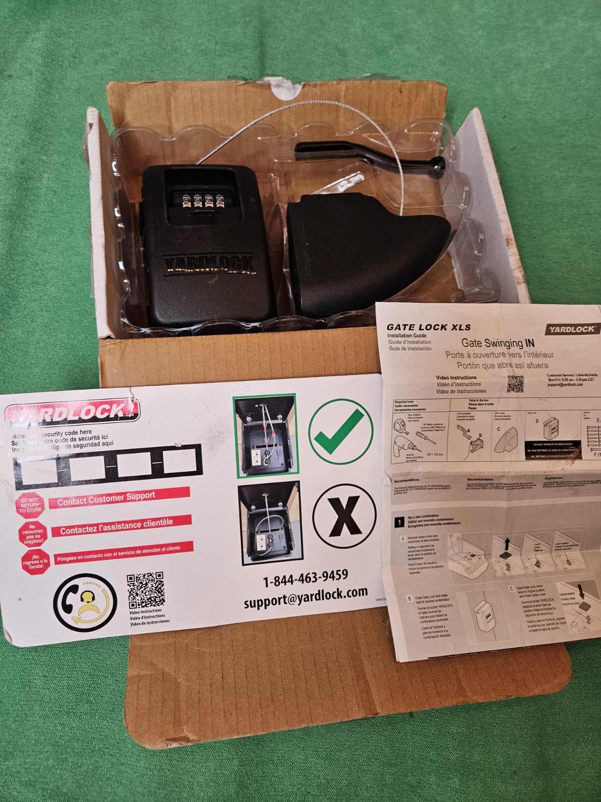YardLock Gatelock XLB Secure Keyless 2-Way Fence Gate Lock MBX-2023-XLB-3ESF