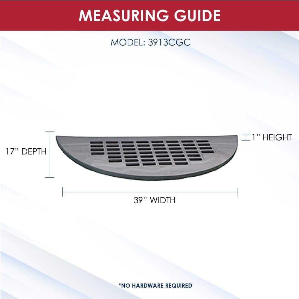 39 In. W X 17 In. D X 1 In. H Heavy-Duty round Grate Window Well Cover