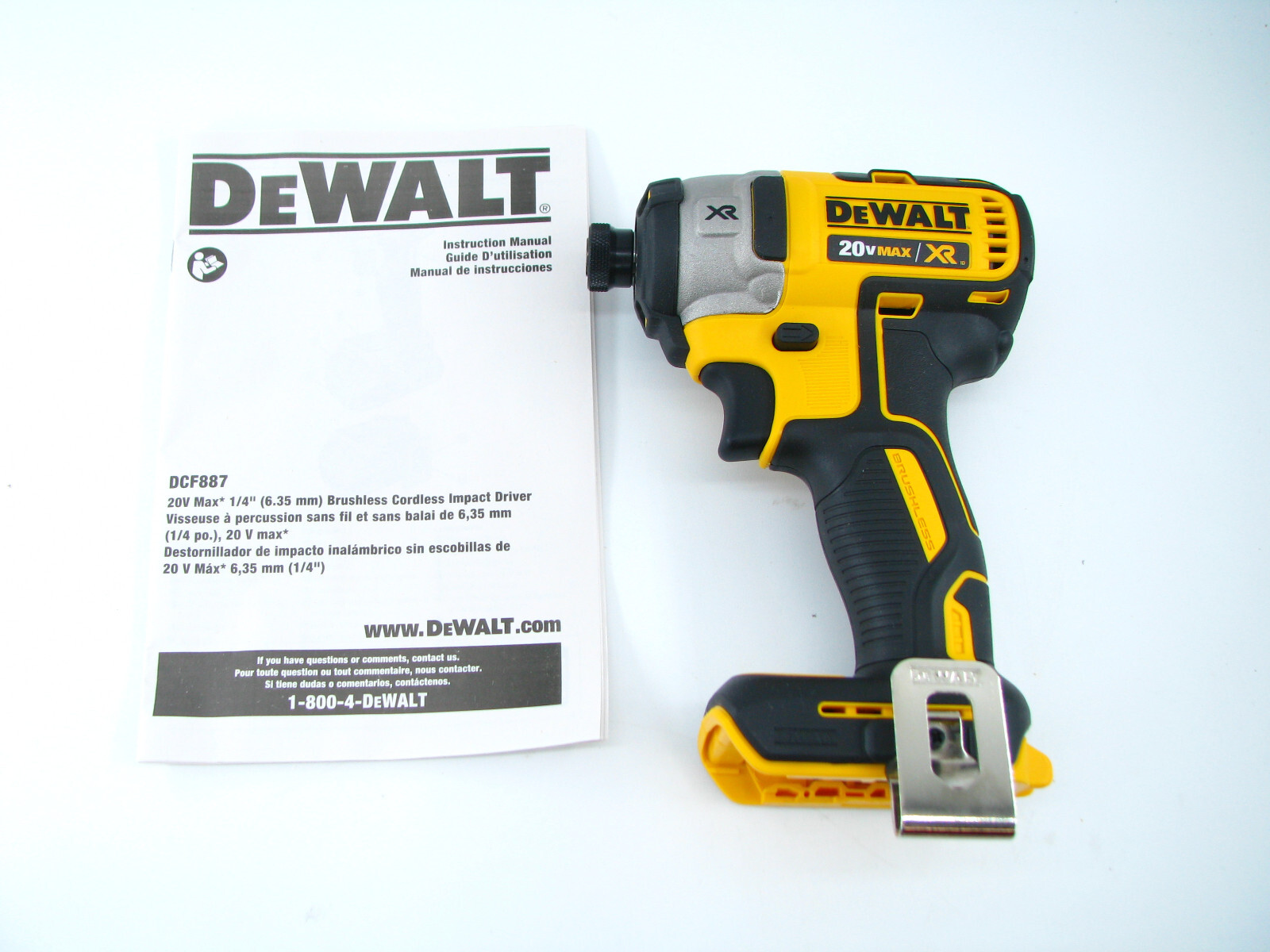 New DEWALT DCF887B 20V MAX XR Brushless 1/4″ Inch Impact Driver 20 volt 3 speed