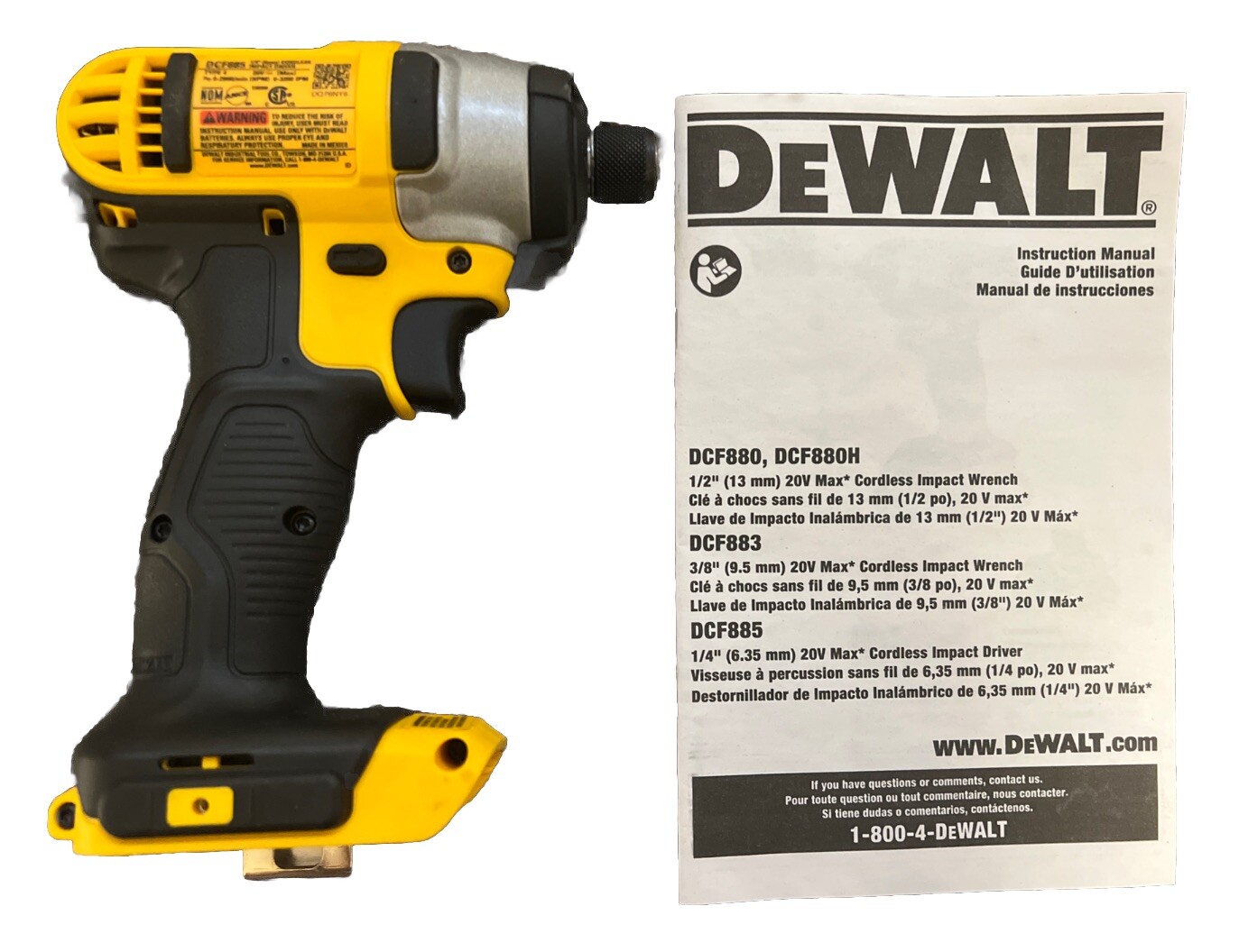 NEW DEWALT DCF885 20V Volt MAX Li-Ion 1/4” Cordless Impact Driver w/ Belt Clip