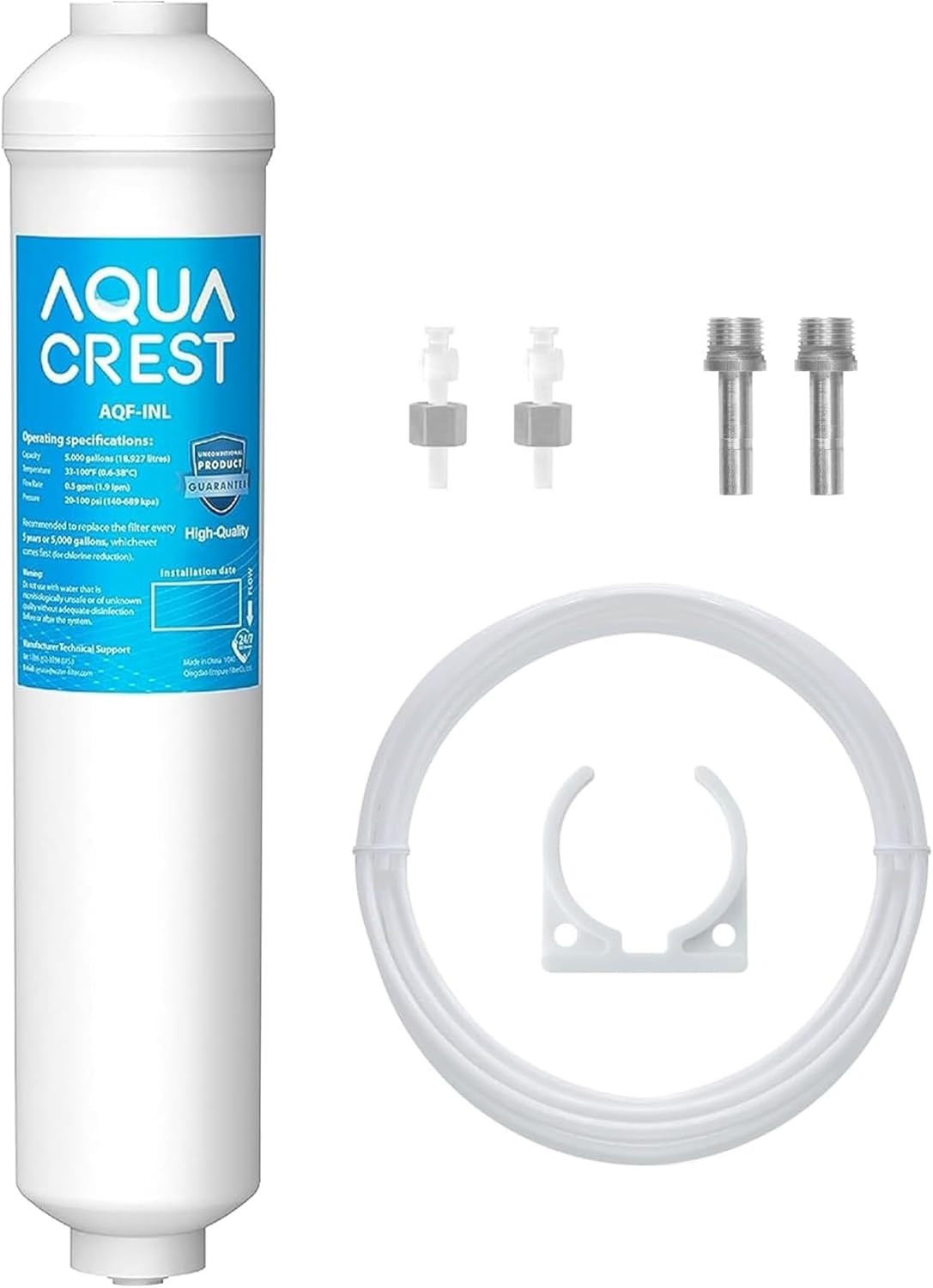 5 Years Inline Water Filter for Ice Maker with 1/4-Inch Direct Conne