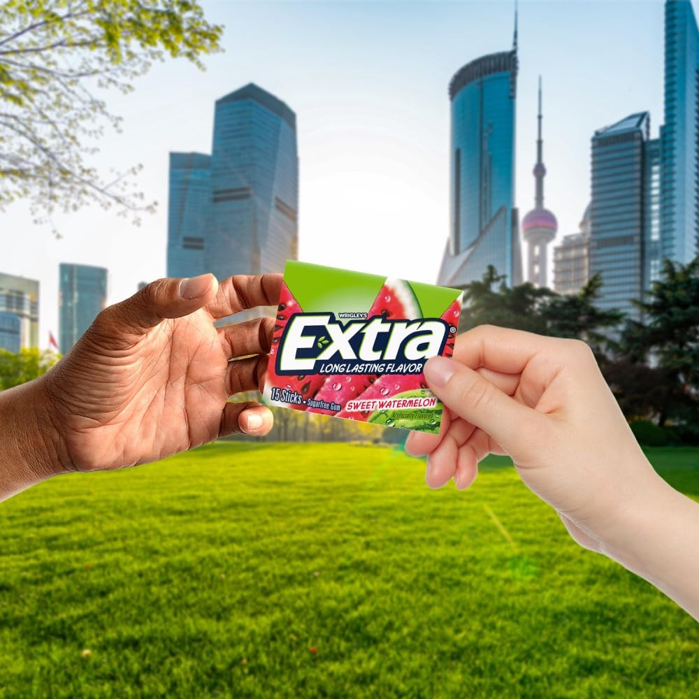 Sugar-Free Watermelon Chewing Gum, 15 Count (3 Pack) – Fresh Flavor