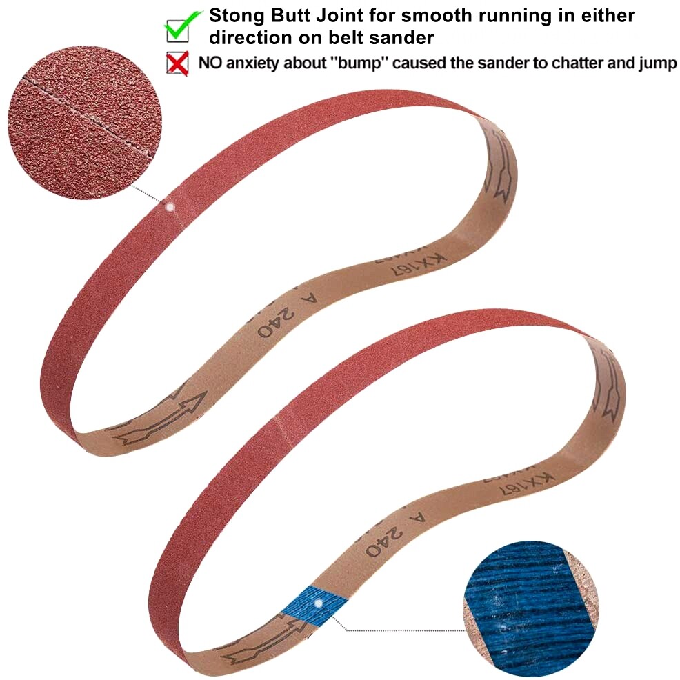24Pack Premium 1 x 30 in AO Sanding Belts 60/80/120/150/240/400 Assorted Sander
