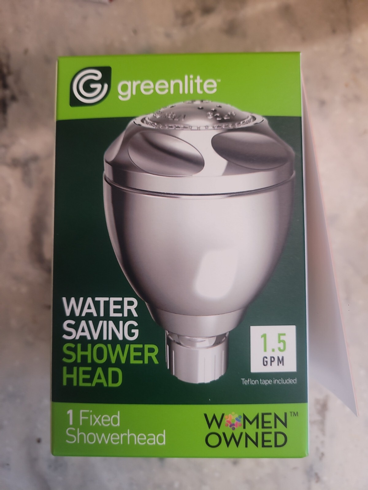 NEW Greenlite Water Saving Fixed Shower Head 1.5 gal/min