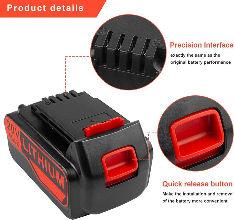 2X 8.0Ah Battery For Black & Decker 20Volt MAX Lithium-ion LBX20 LBXR20 LB2X4020