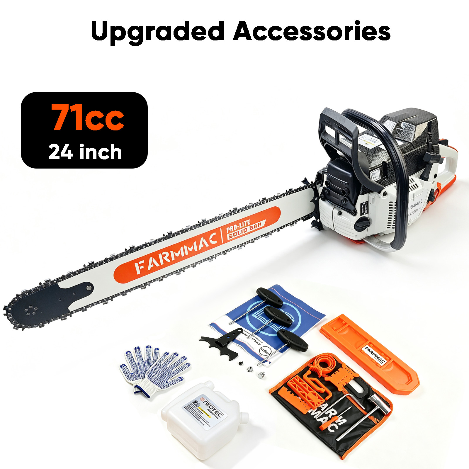71cc Gas Pro Chainsaw with 24” Guide Bar Chain Compatible with 372XP Cut Tree
