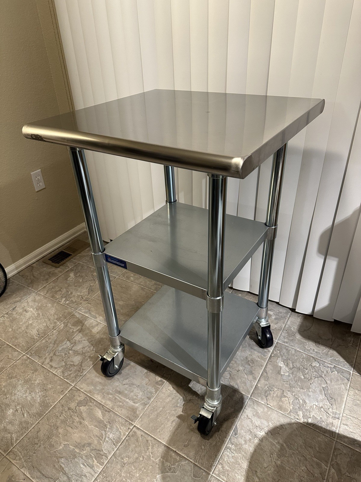 AMGOOD Stainless Steel Commercial Utility Work Table With Casters And Shelves