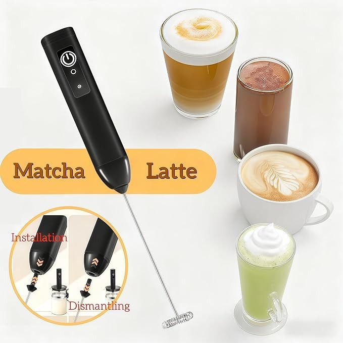 Electric Milk Frother Handheld Drink Foamer Coffee Mixer Egg Beater Double Whisk