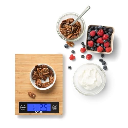 Digital Kitchen Scale, 11 Lb, Bamboo 382821