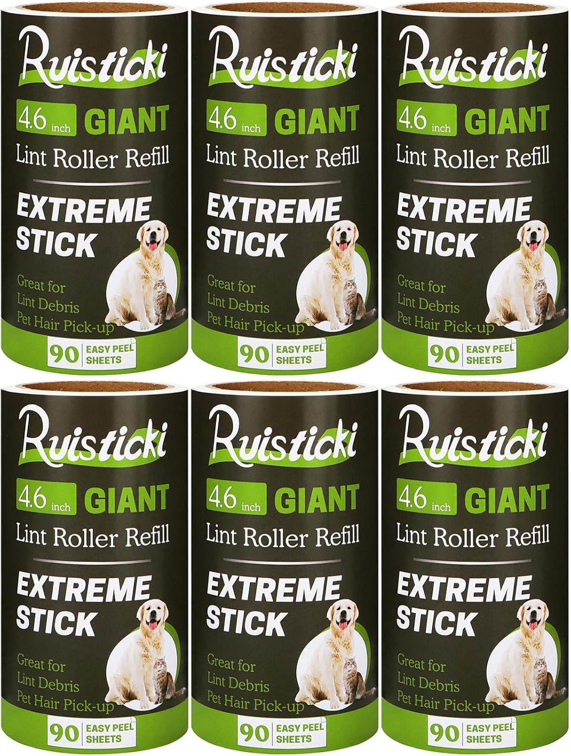 4.6 Inch Lint Roller Refills Compatible with Evercare Giant Lint Rollers and T H