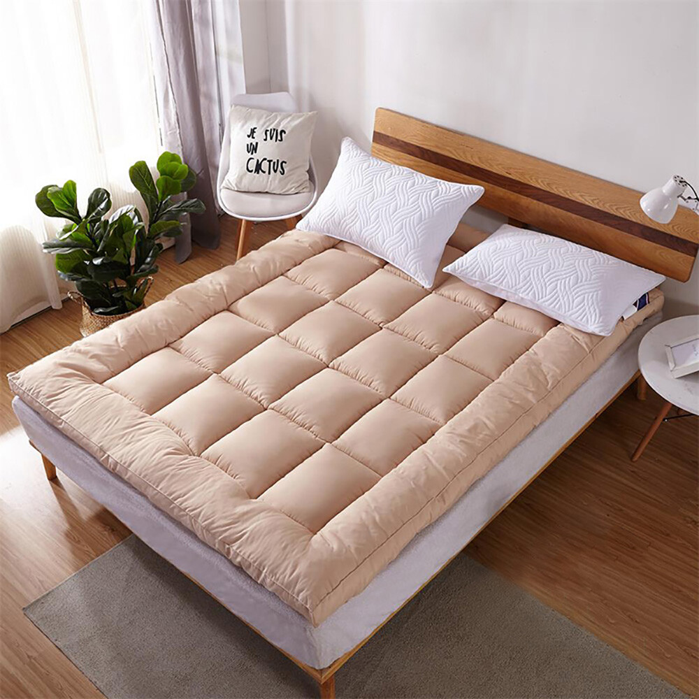 Soft Thick Mattress Pad Topper Quilted Fitted Mattress Protector Foldable Pad