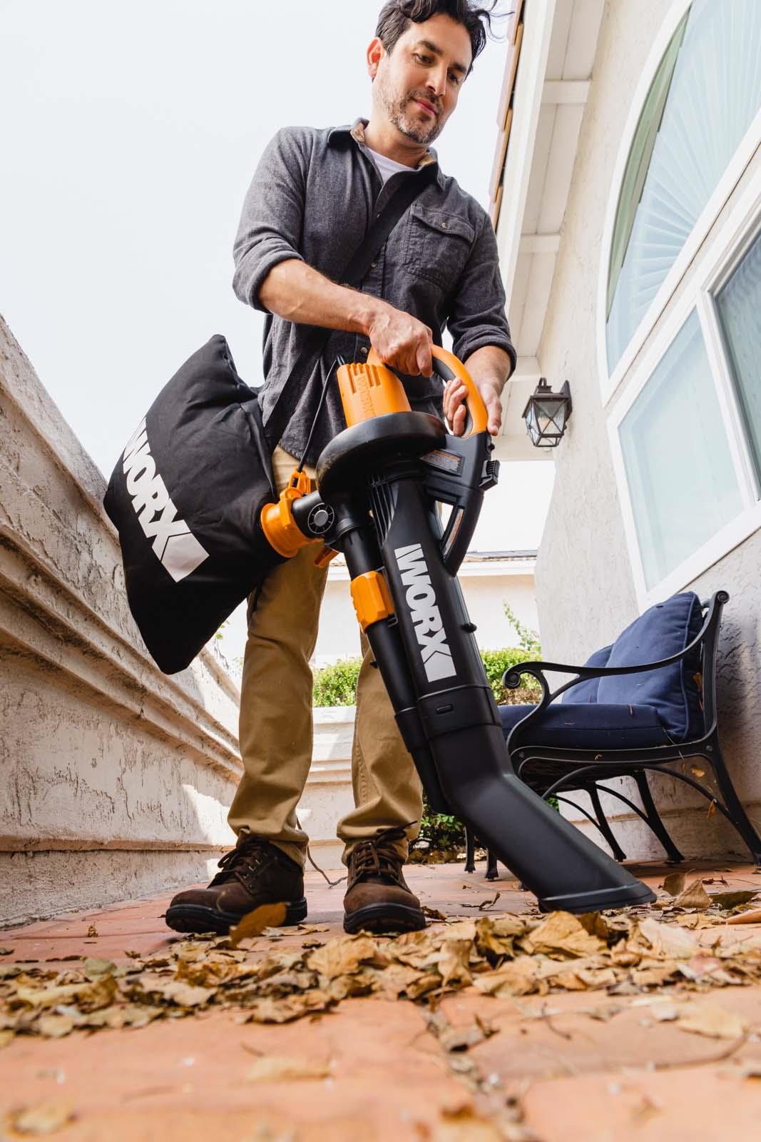 WG509 Worx TRIVAC 3-In-1 Electric Leaf Blower/Mulcher/Vacuum with Metal Blade