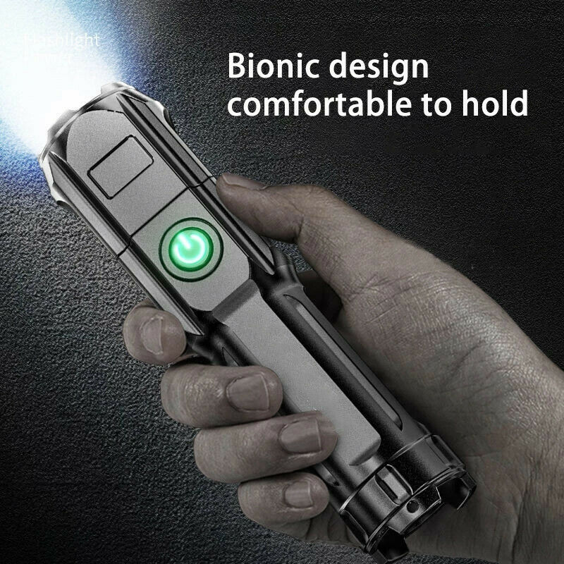 Rechargeable 990000LM LED Flashlight Tactical Police Super Bright Torch Zoomable