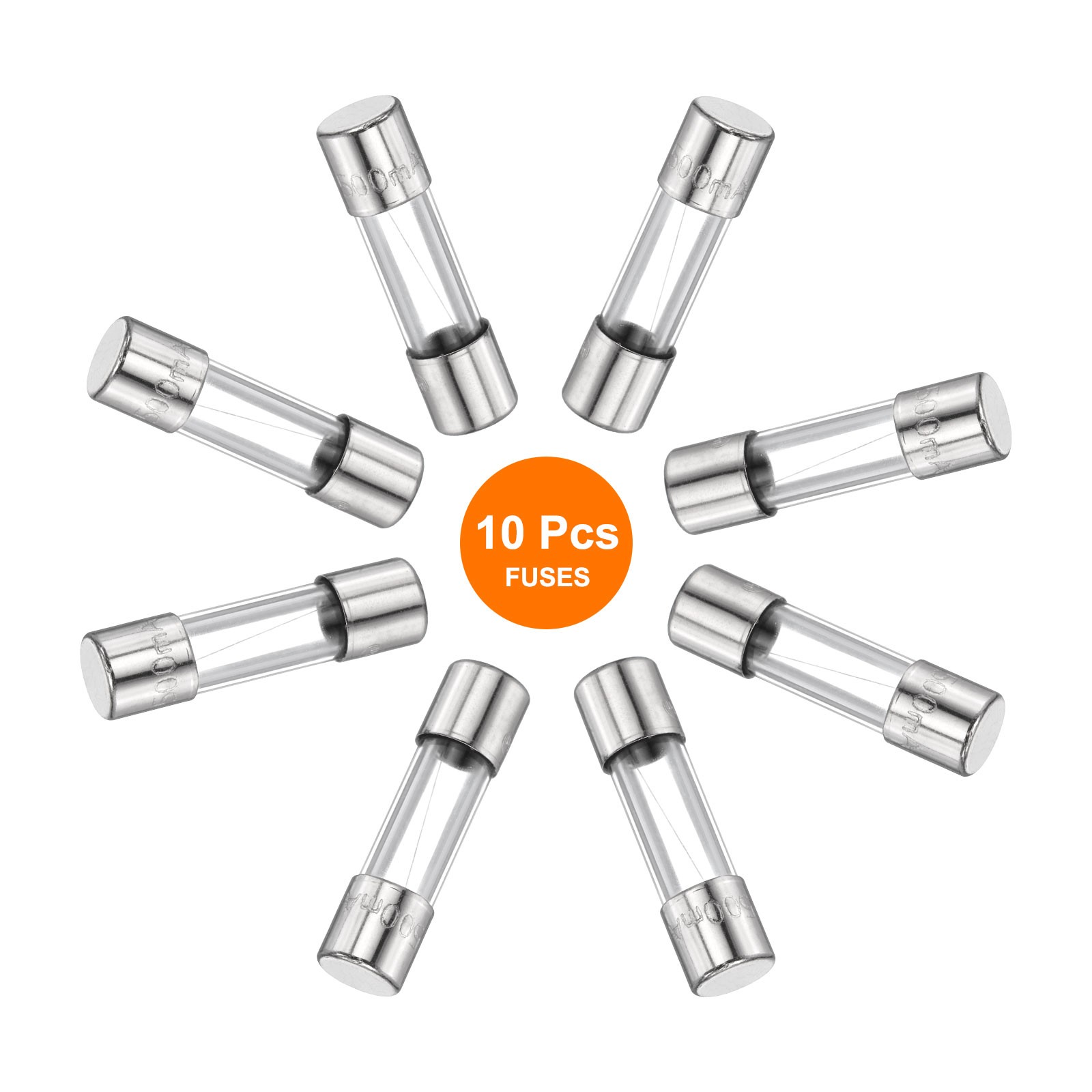 10pcs Glass Fuses Fast Blow 0.5A 125 Volt 5x20mm Fast Acting Fuse