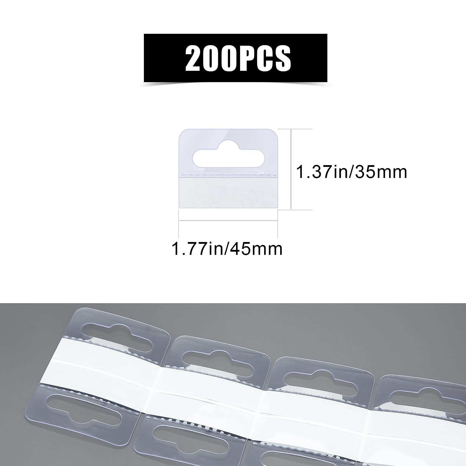 200 Pcs Self-Adhesive Hanging Tabs with Slot Holes for Sale Items Retail Store