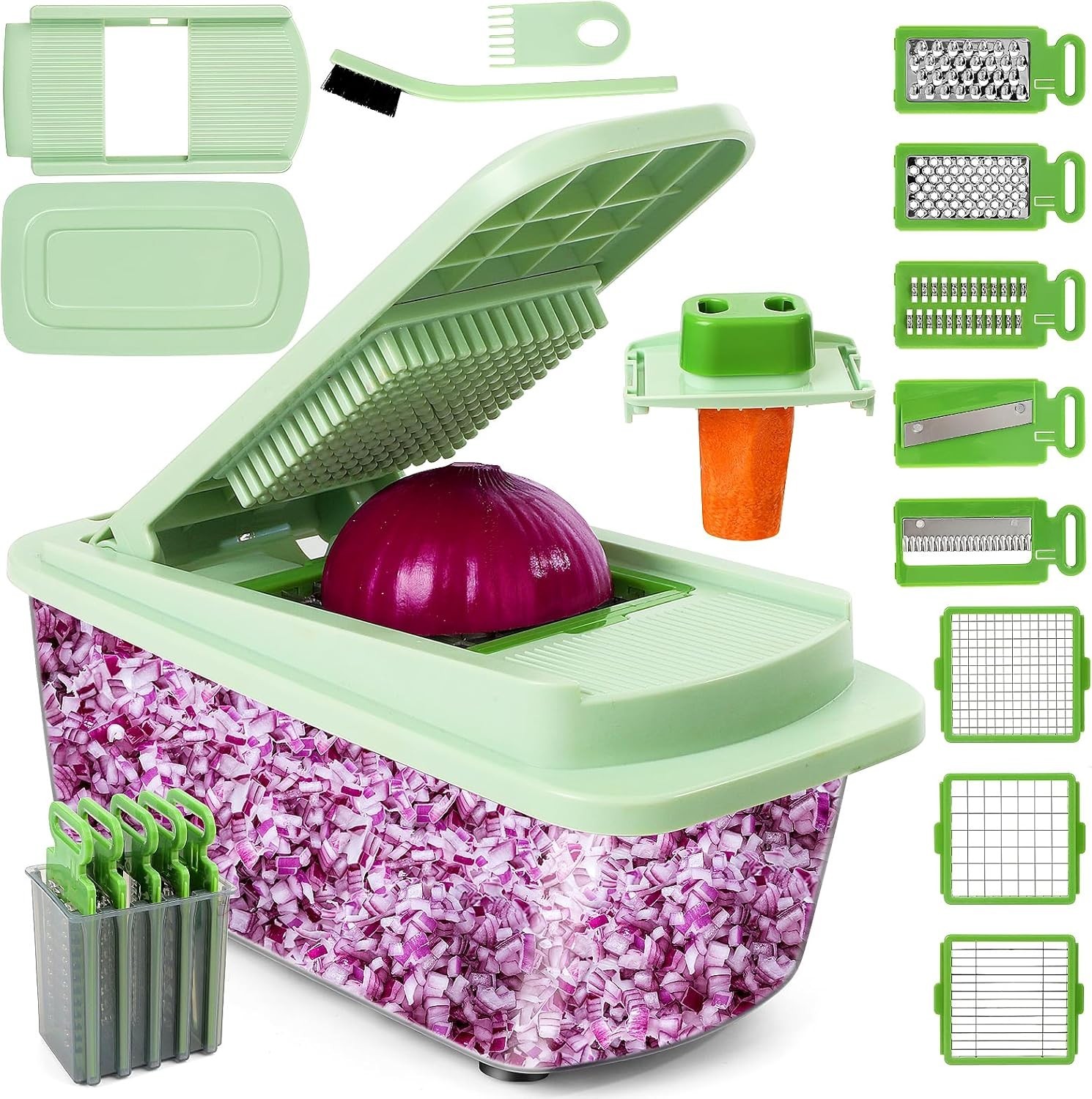 User-Friendly Onion Chopper with 8 Blades – Ideal for Healthy Cooking & Salads