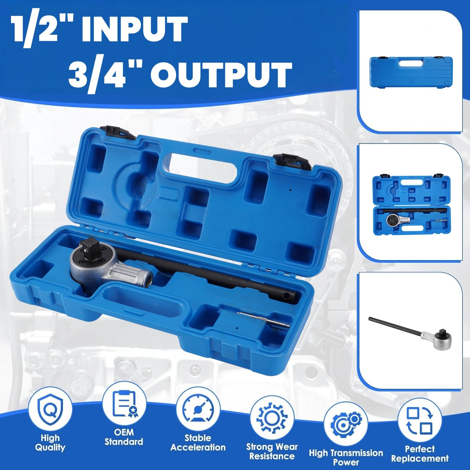 Professional Torque Multiplier — 2,200 Ft-Lb Output, 3/4″ Input / 1″ Output