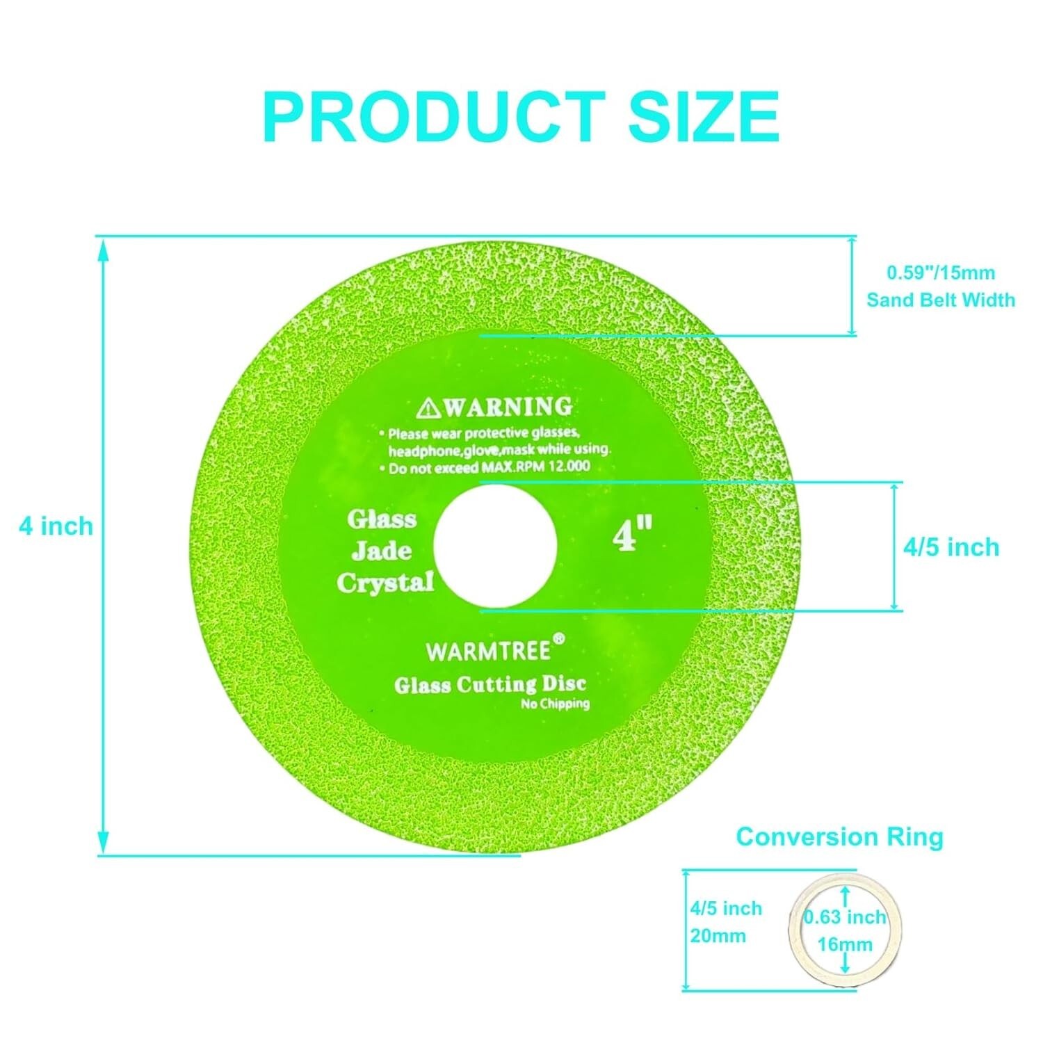 For Angle Grinder, 4″ Ceramic Tile Cutter Blade, Ultra- 5 Pcs Glass Cutting Disc