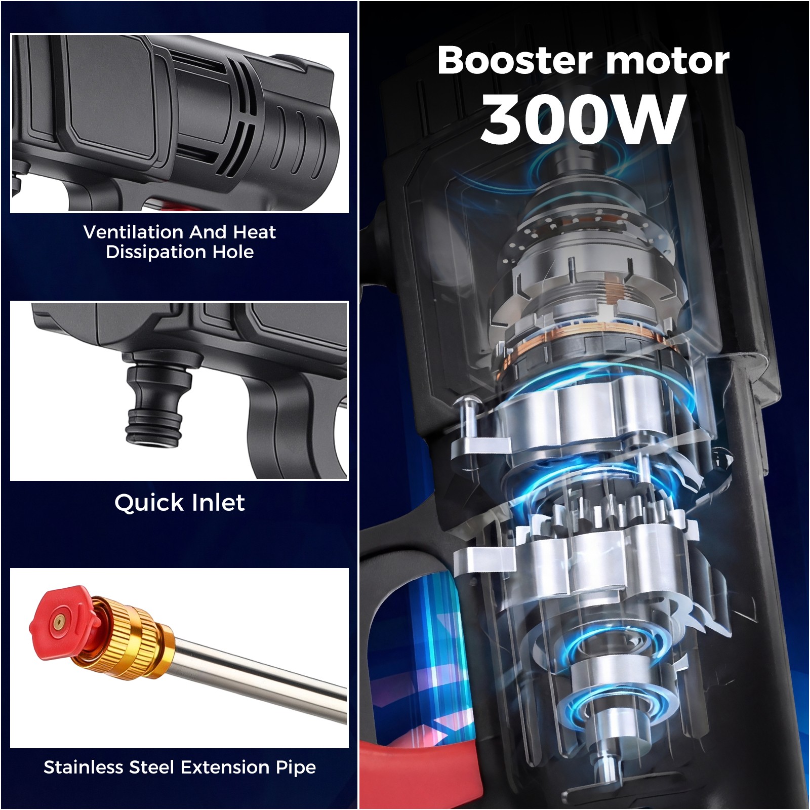 Water Pressure Washer For balconies decks US 70 dB Cordless 1.2mpa/145PSI