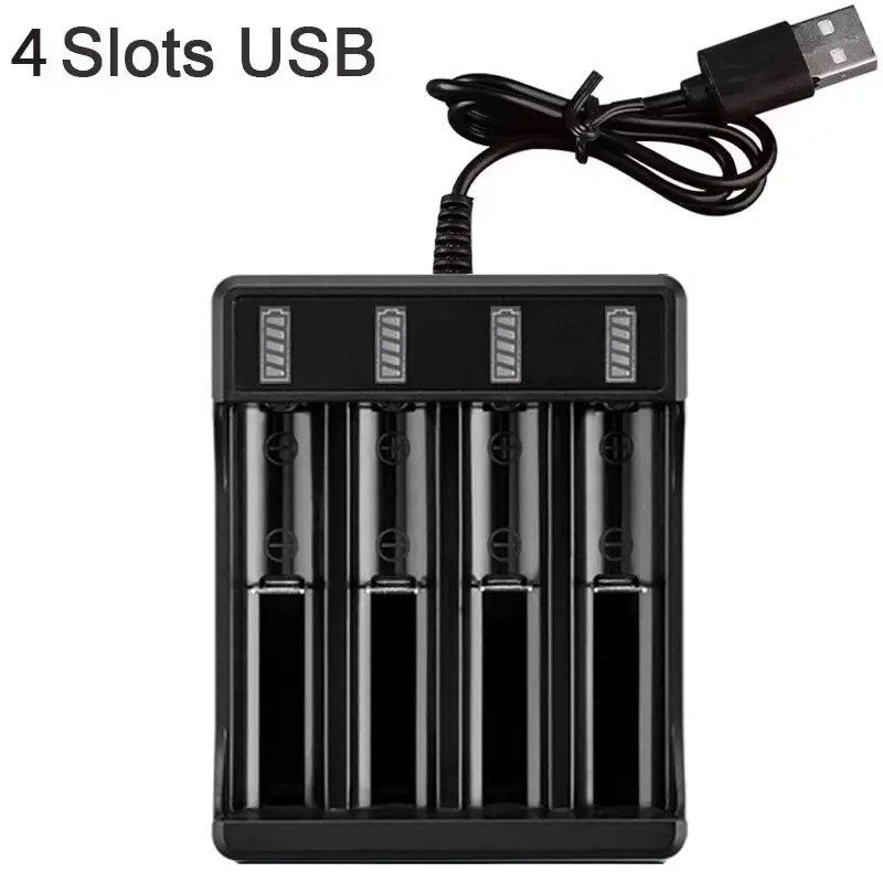 18650 Battery Charger Black 1 2 4 Slots AC 110V 220V Dual For 18650 Charging 3.7