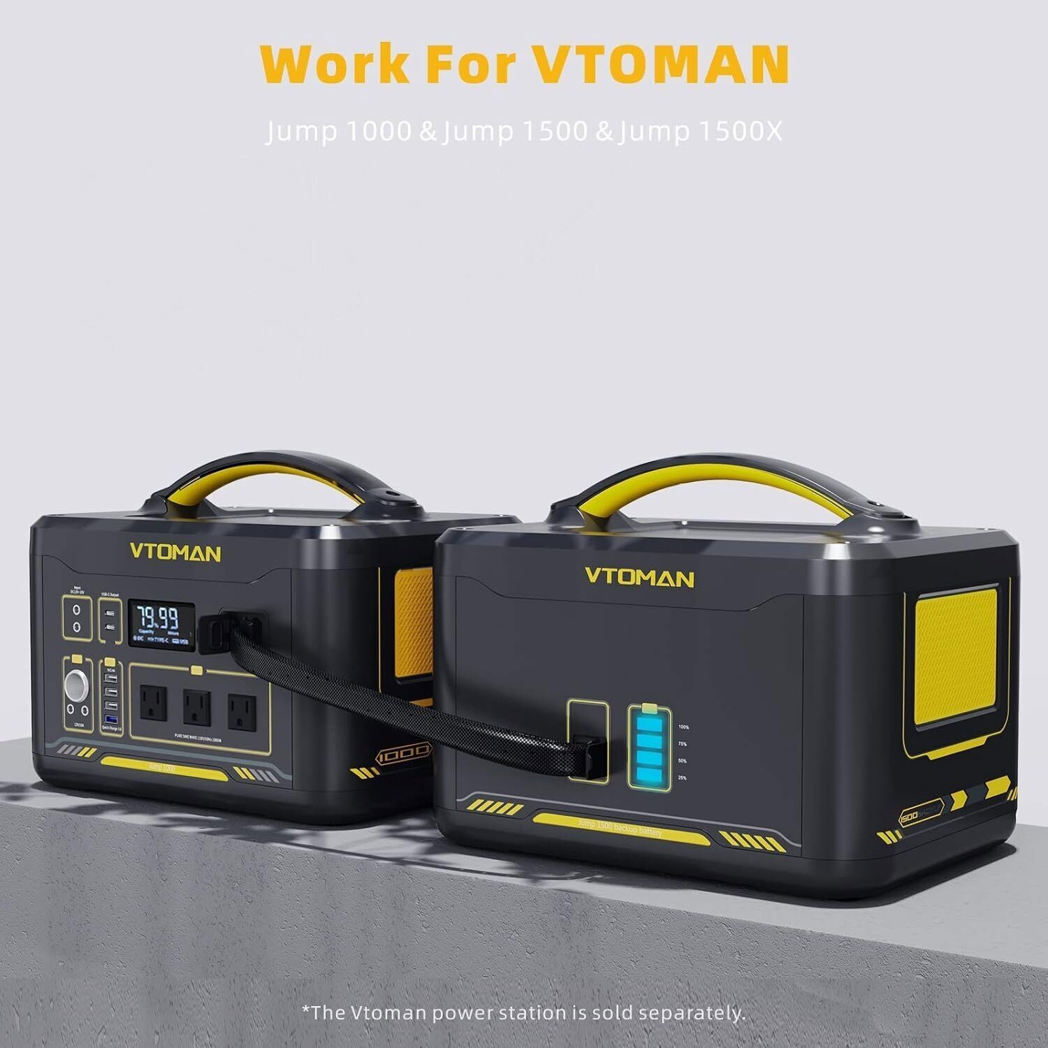 VTOMAN Jump 1800 Portable Power Station 1800W With Extra Battery 3096Wh LiFePO4