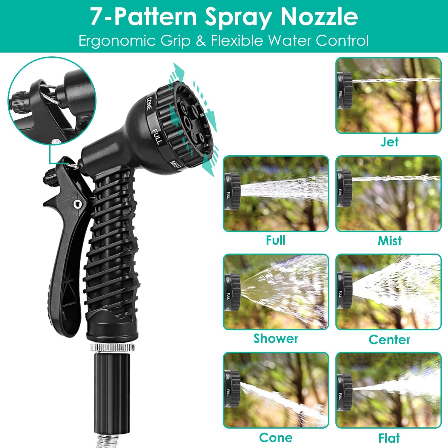 25-100FT 3/4″ Stainless Steel Metal Garden Water Hose Pipe Flexible Heavy Duty