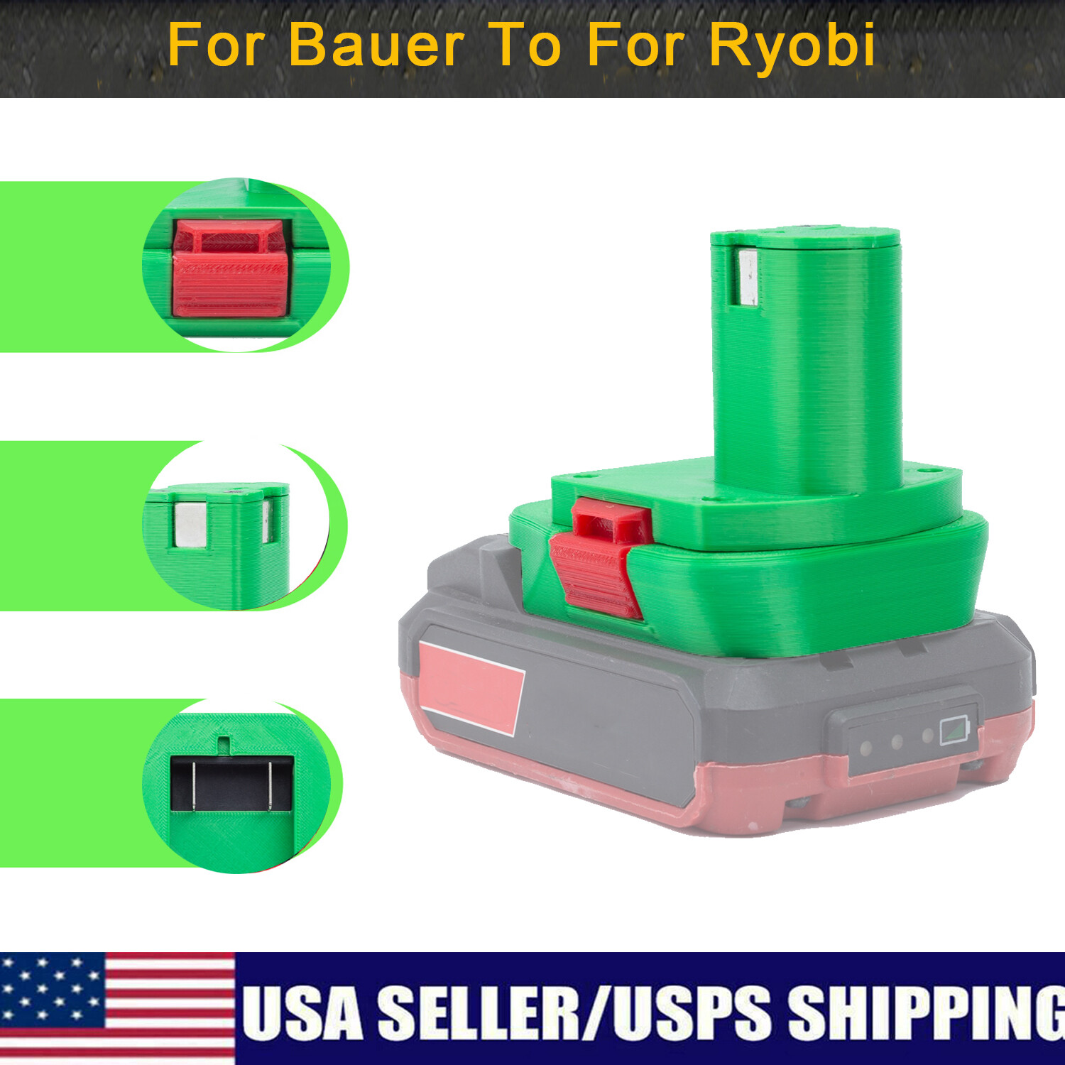 For Bauer 20V Lithium-Ion Battery Adapter To Fits For Ryobi 18V Power Tools