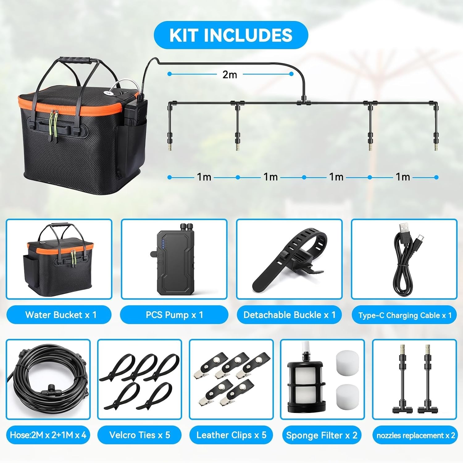 Compact Battery Powered Misting System for Outdoor Cooling