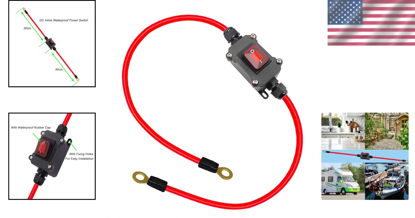 25A Dual Side DPST Inline Switch – Compact Waterproof Power Control for Vehicles