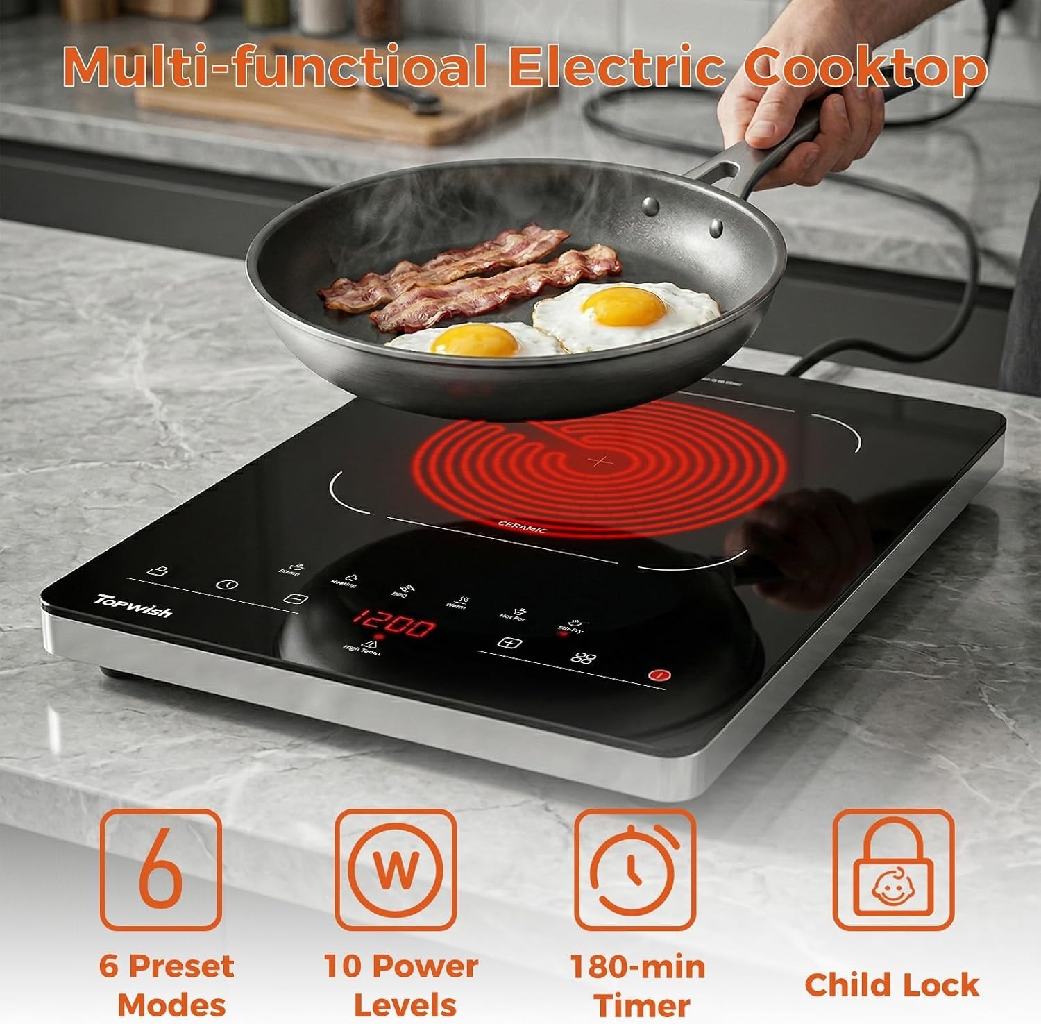 Single Burner Electric Stove, 110V-120V Portable Electric Cooktop | Counterto…
