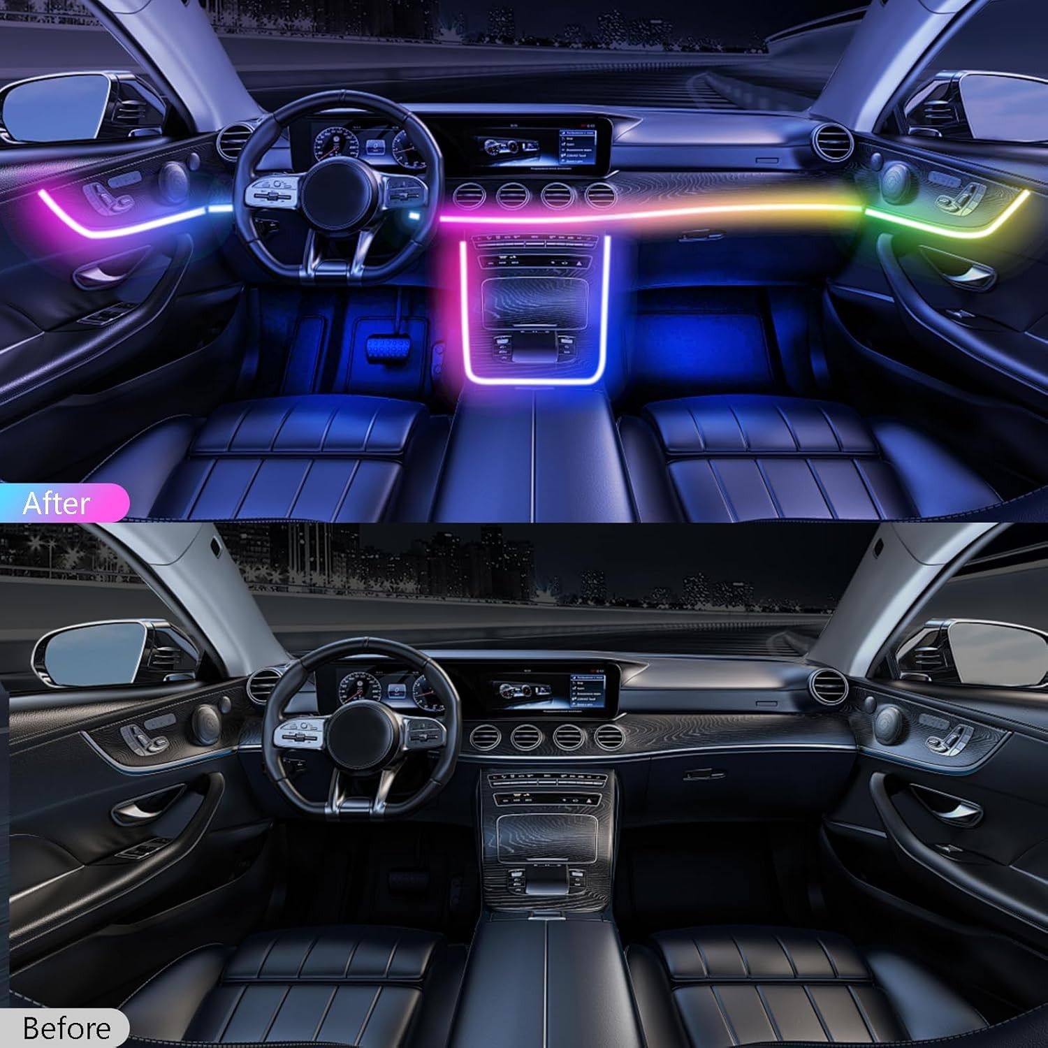 118″ Acrylic Interior Car Lights, 0.08in Ultra-Thin Thickness Ambient Lighting K