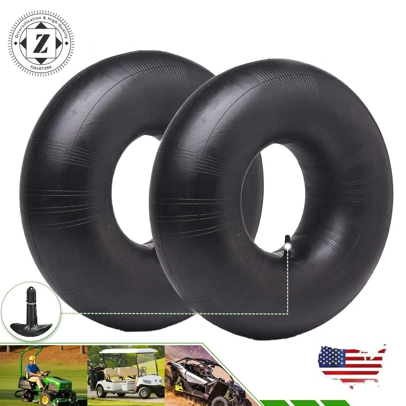 2Pack 20×8.00-8 20×8-8 20x10x8 20x8x8 Lawn Mower Inner Tubes TR13 Straight Valve