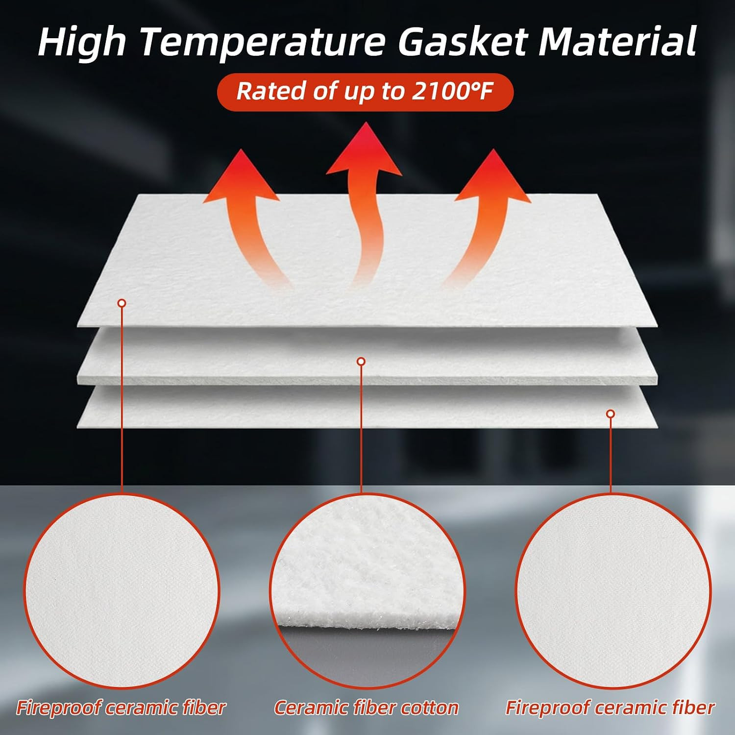 4 Piece High Temperature Gasket Paper Material 7″X10″X1/8″ Thick Ceramic Fiber G